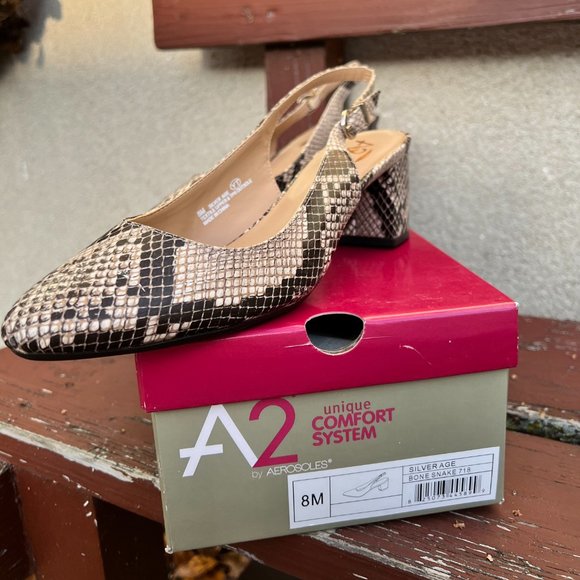 Aerosoles Slingbacks Snakeskin, Size 8M, NEW - Picture 3 of 12